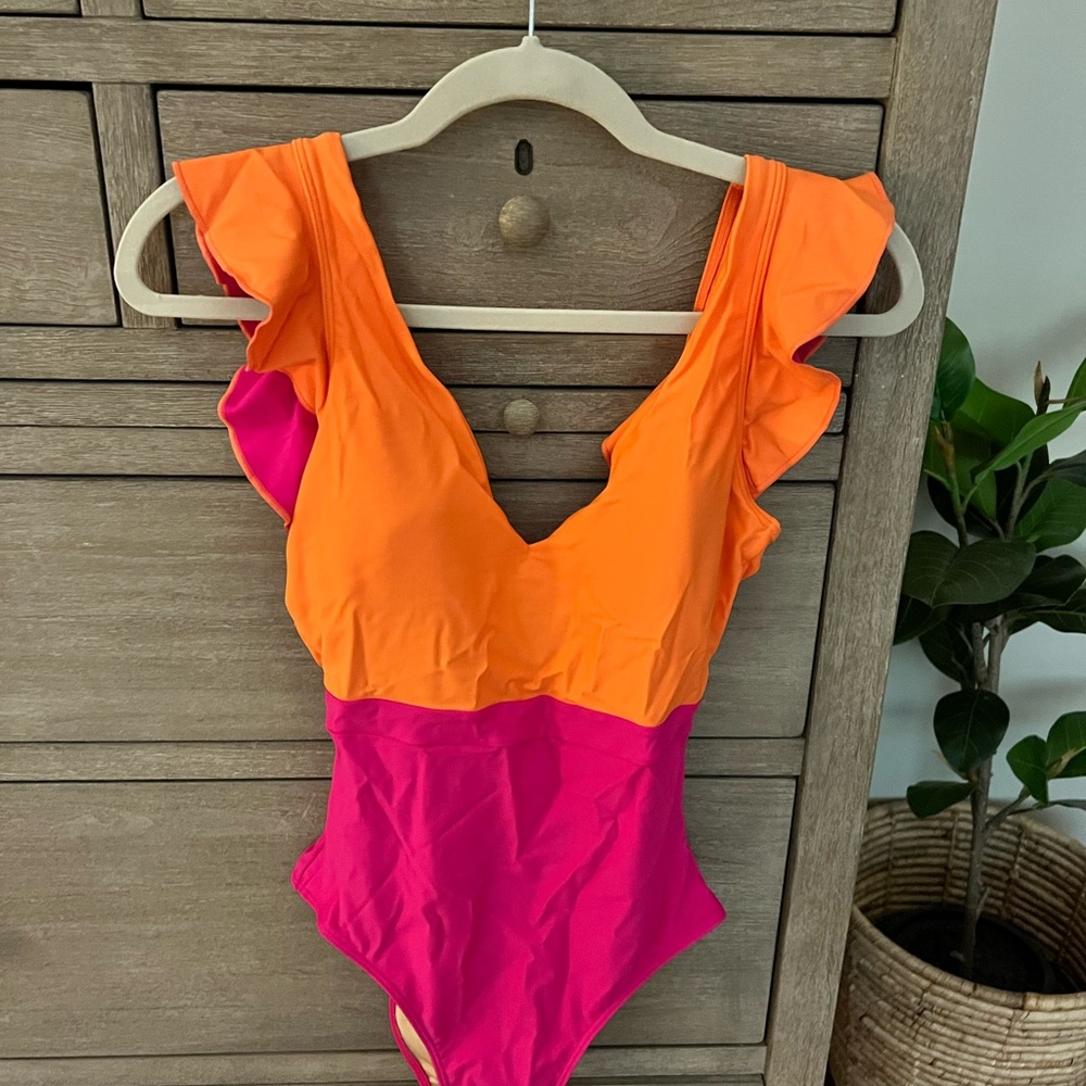 Summersalt Ruffle Color Block One Piece - 4